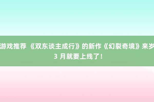 游戏推荐 《双东谈主成行》的新作《幻裂奇境》来岁 3 月就要上线了！