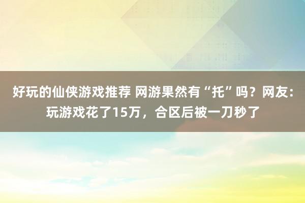 好玩的仙侠游戏推荐 网游果然有“托”吗？网友：玩游戏花了15万，合区后被一刀秒了